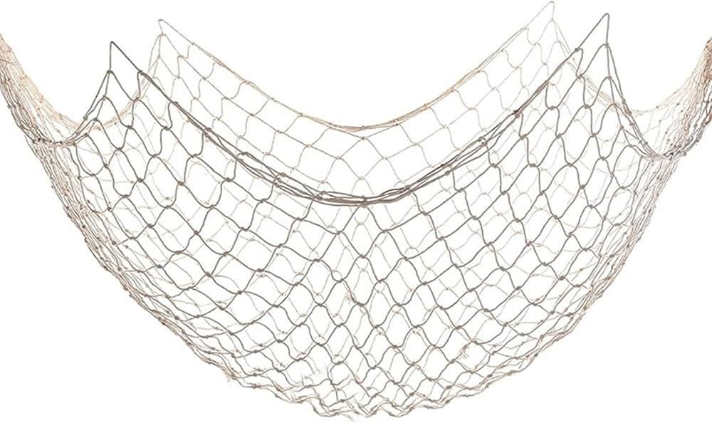 1 Pack Fish Net Decorations for Party,Natural Cotton Hawaiian Party Fish Net Decorative, Nautical... | Amazon (US)