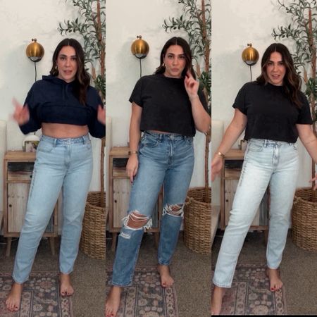 American Eagle Jean haul. Mom jeans for the win! Size 10 in all, they’re all stretchy but rigid - the perfect combo. I would stay with your true size or go up if in between like me. I’m between 8-10. I’m 5’4.5 and got regular length. 




#LTKStyleTip #LTKMidsize #LTKSeasonal