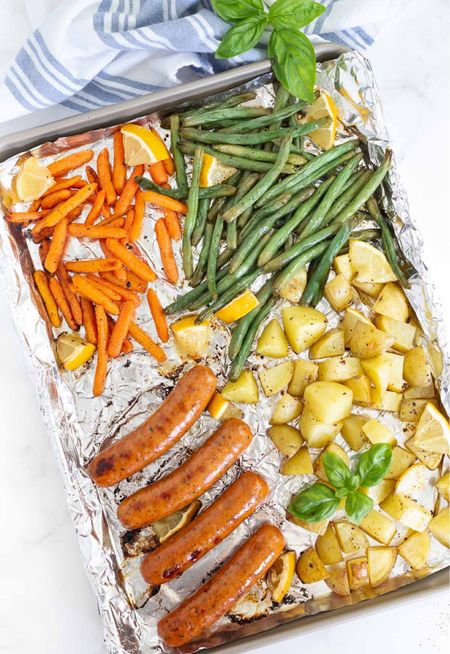 Have you surprised your family lately with a sheet pan dinner? They are perfect for busy weeknights and they are super easy! #walmartpartner #walmart #walmartgrocery @walmart
