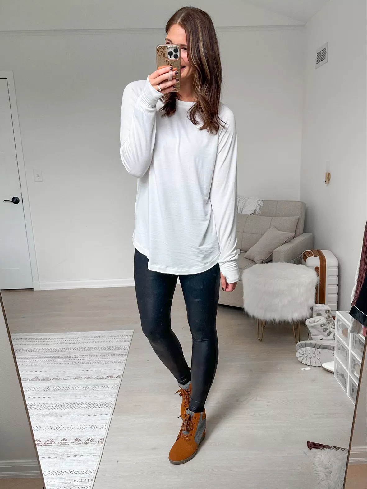 Fleece Lined Faux Leather Leggings curated on LTK