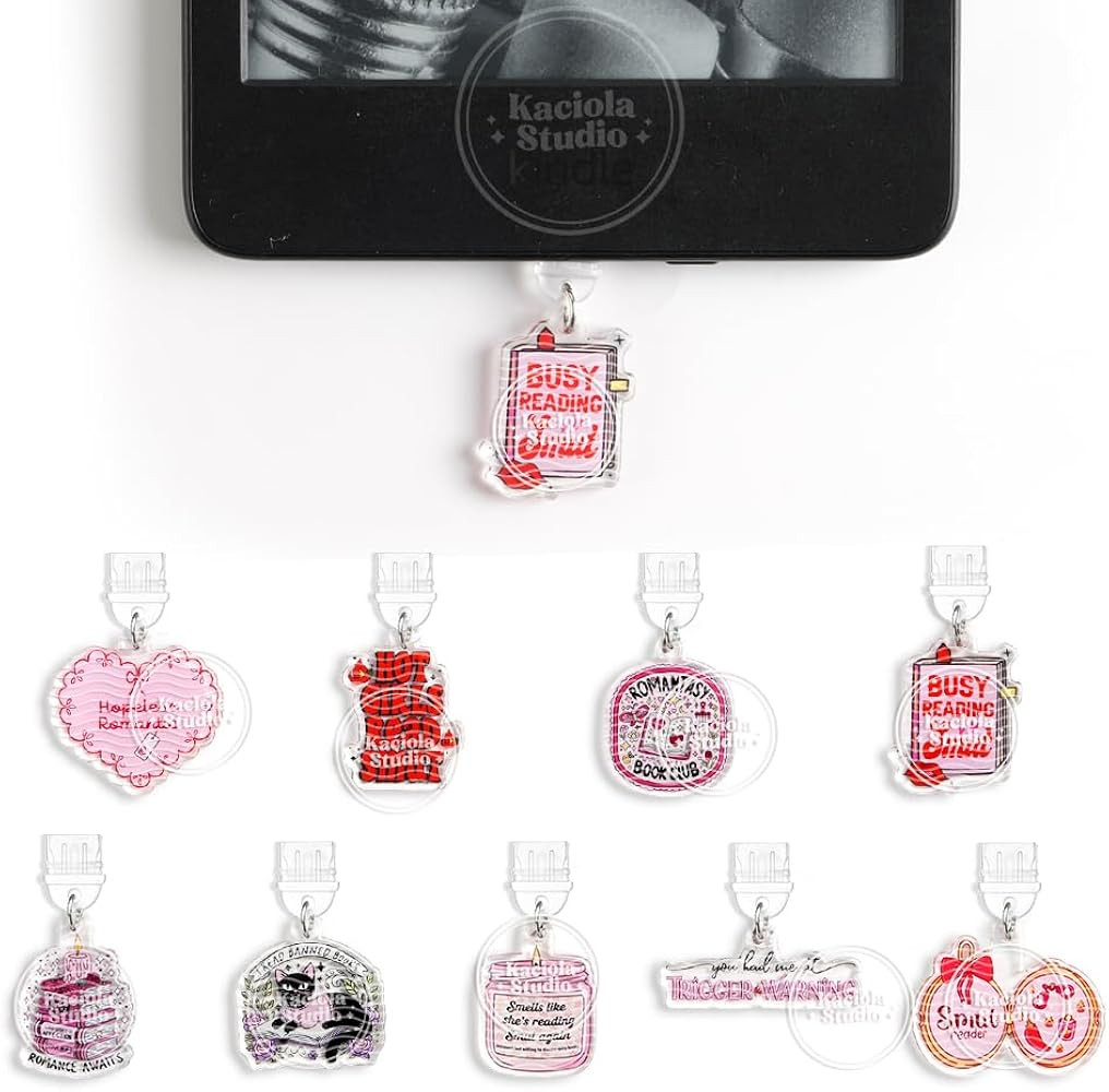 Kaciola 9 Pack Charms for Kindle, Funny Dust Plug Charm Type C for E-Reader Paper White 11th, Dus... | Amazon (US)