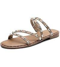DREAM PAIRS Women's Square Open Toe Slide Sandals Cute Slip on Braided Slides Flat Sandals for Su... | Amazon (US)