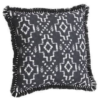 Hampton Bay 18 in. x 18 in. Woven Outdoor Patio Throw Pillow in Classic Motif HS17S06B-9D4 - The ... | The Home Depot