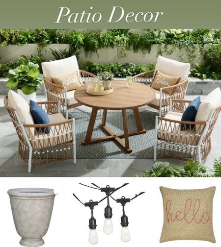 Patio dining set, outdoor furniture, patio decor, outdoor lights 

#LTKHome #LTKSeasonal #LTKStyleTip