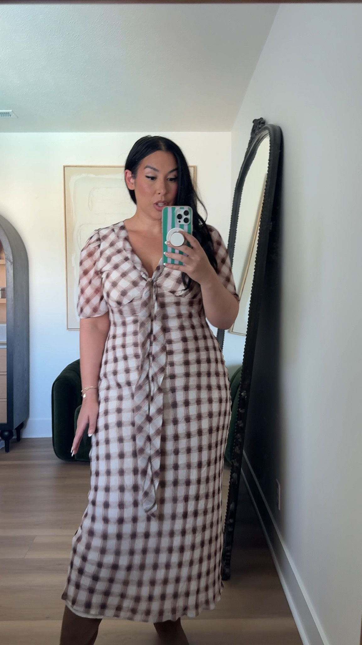 This dress feels a little dressier and love that it skims! Wearing an XL! lulus, plaid dress, fall style, fall fashion, midsize, curvy friendly 

 #LTKSeasonal #LTKMidsize