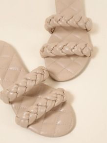 Braided Double Strap Slide Sandals | SHEIN