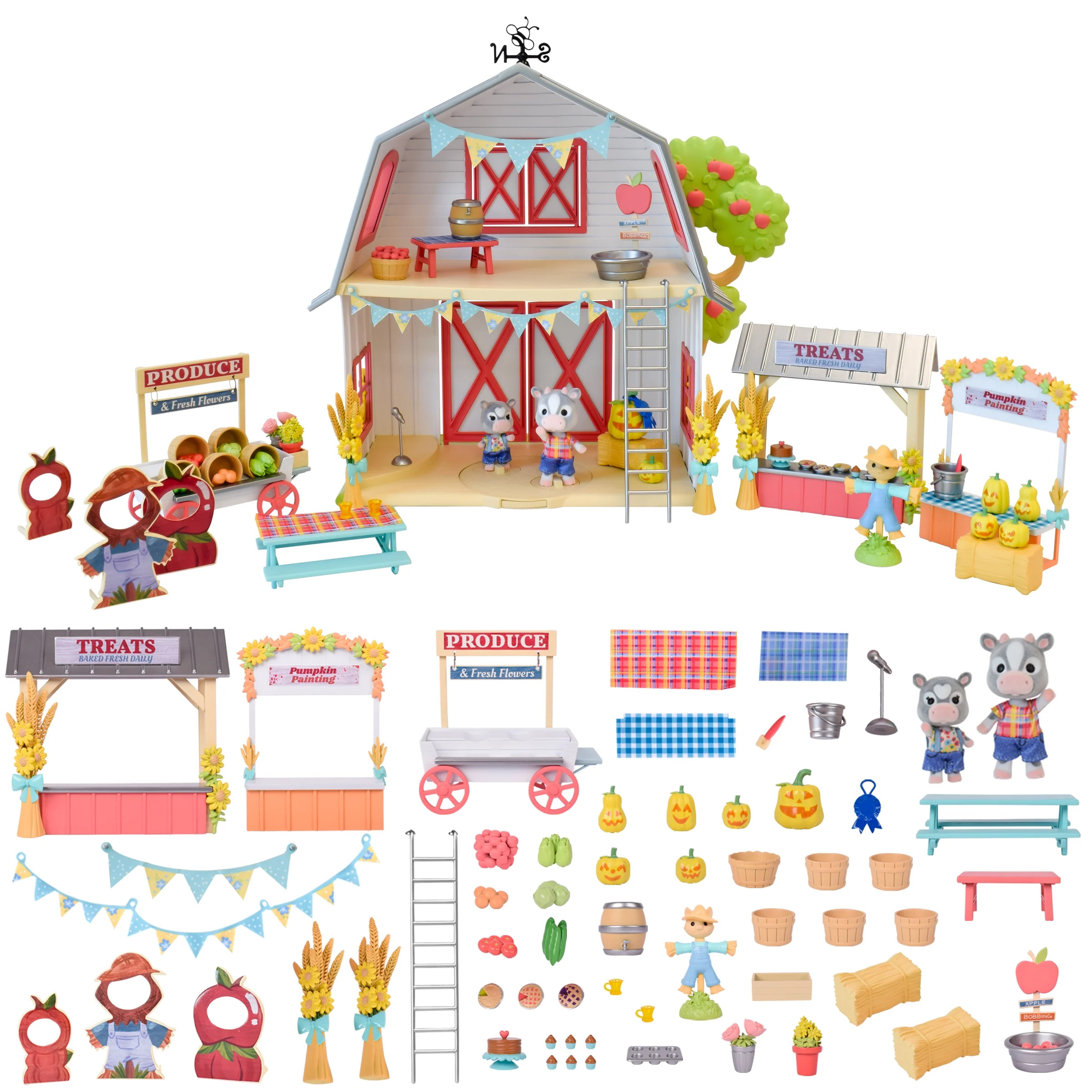 Honey Bee Acres Harvest Festival, Doll Playset with Mini Figures, 62 Pieces, Children Ages 3+ | Walmart (US)