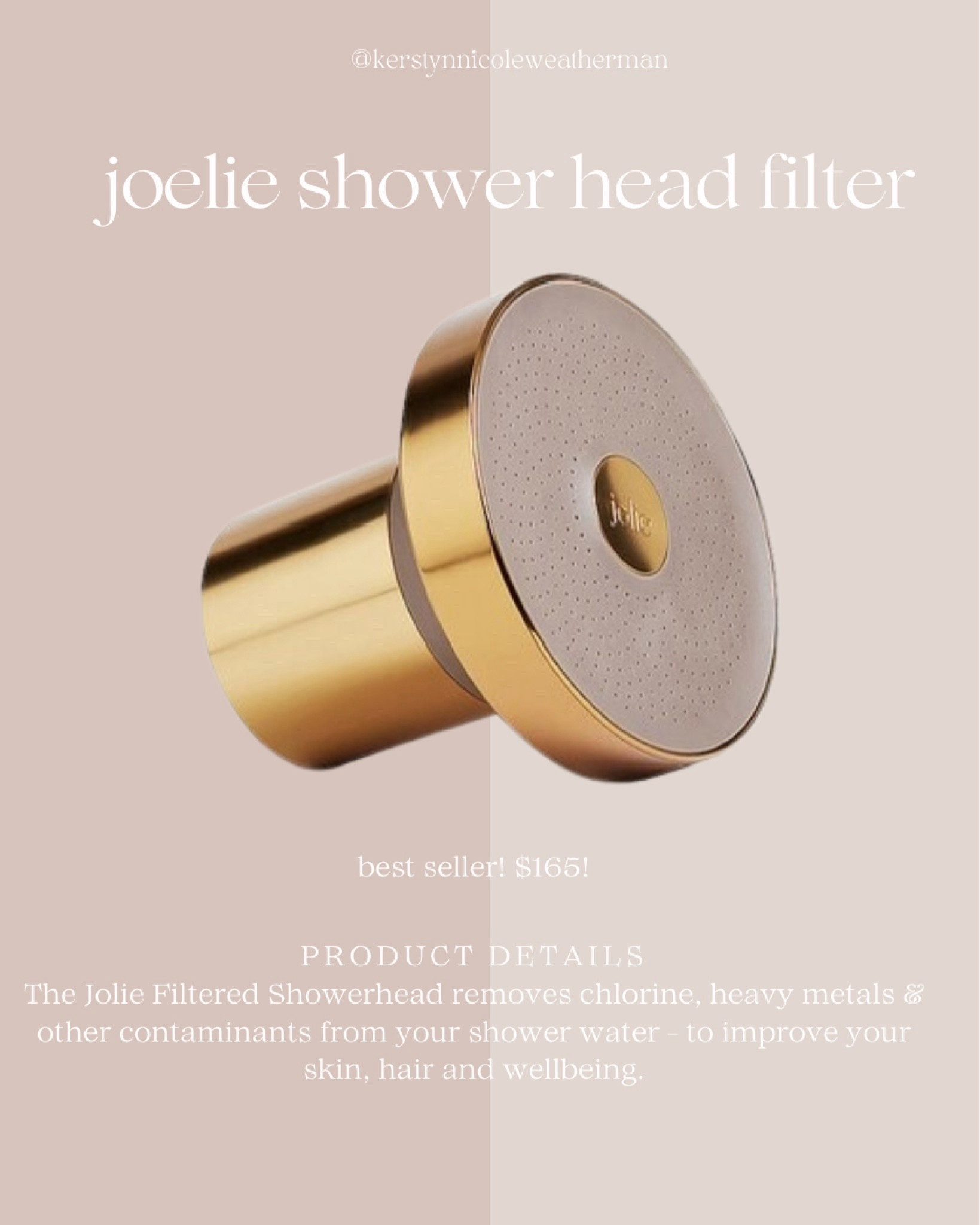 JOELIE SHOWER HEAD FILTER! 
You need this for better hair & skin!

Blondies definitely need this it will help you color from going super brassy!

This would make a really good gift for Mother’s Day or your best friend!

Also linked all of my hair essentials! ☁️🙌🏻✨🌼
PRODUCT DETAILS: 
The Jolie Filtered Showerhead removes chlorine, heavy metals & other contaminants from your shower water - to improve your skin, hair and wellbeing!

#LTKBeauty #LTKFamily #LTKHome