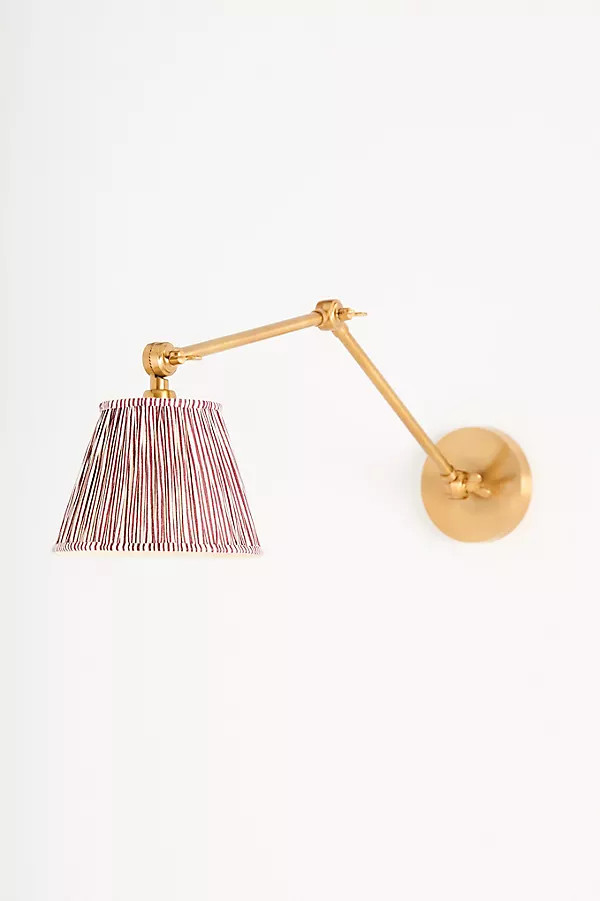 Pooky Stork Ruched Shade Metal Articulating Sconce Wall Light | Anthropologie (US)