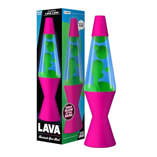Lava The Original Lamp - 14.5" Neon Pink - Classic Liquid Motion Lamp - Green/Yellow and Blue Liquid - Item #2383 (Amazon Exclusive) | Amazon (US)