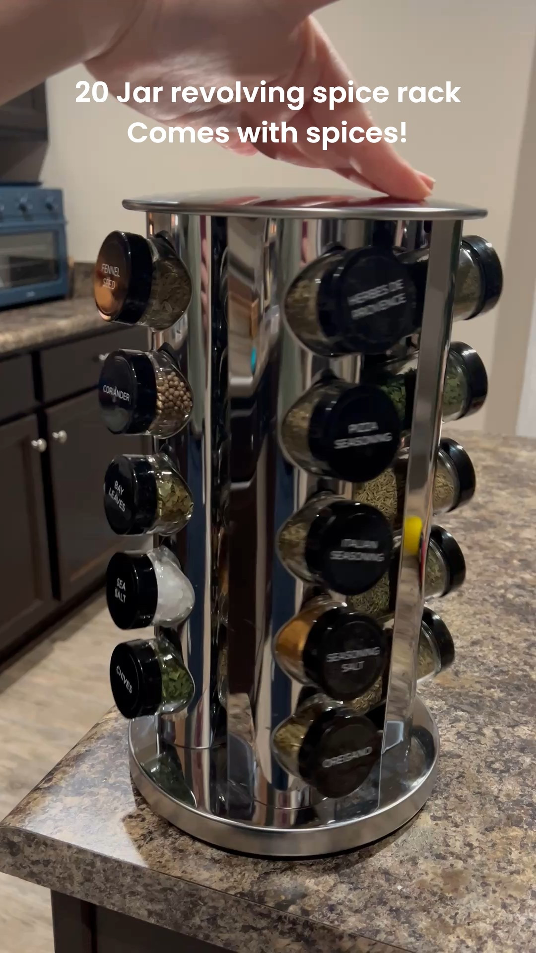 20 Jar revolving spice rack that comes with spices!! I am obsessed with this purchase #LTKkitchen #LTKspicerack 

#LTKHome #LTKfoodie
