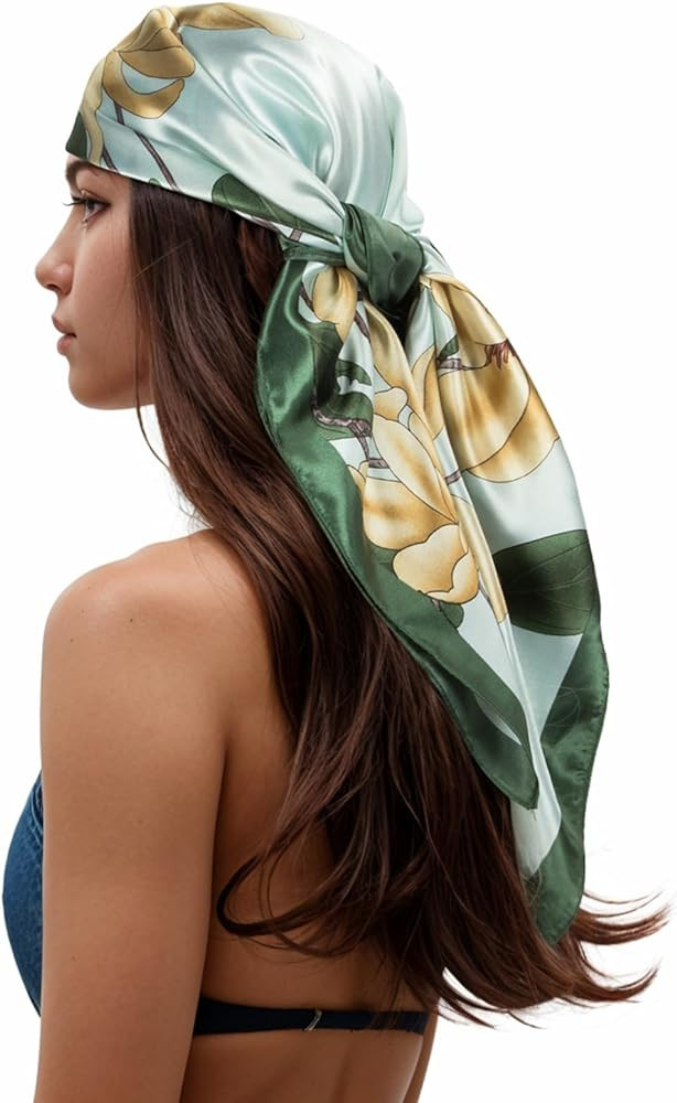 RIIQIICHY Head Scarf for Women Like Silk Scarf Hair Scarf Printed Square Scarf Bandanas for Women... | Amazon (US)