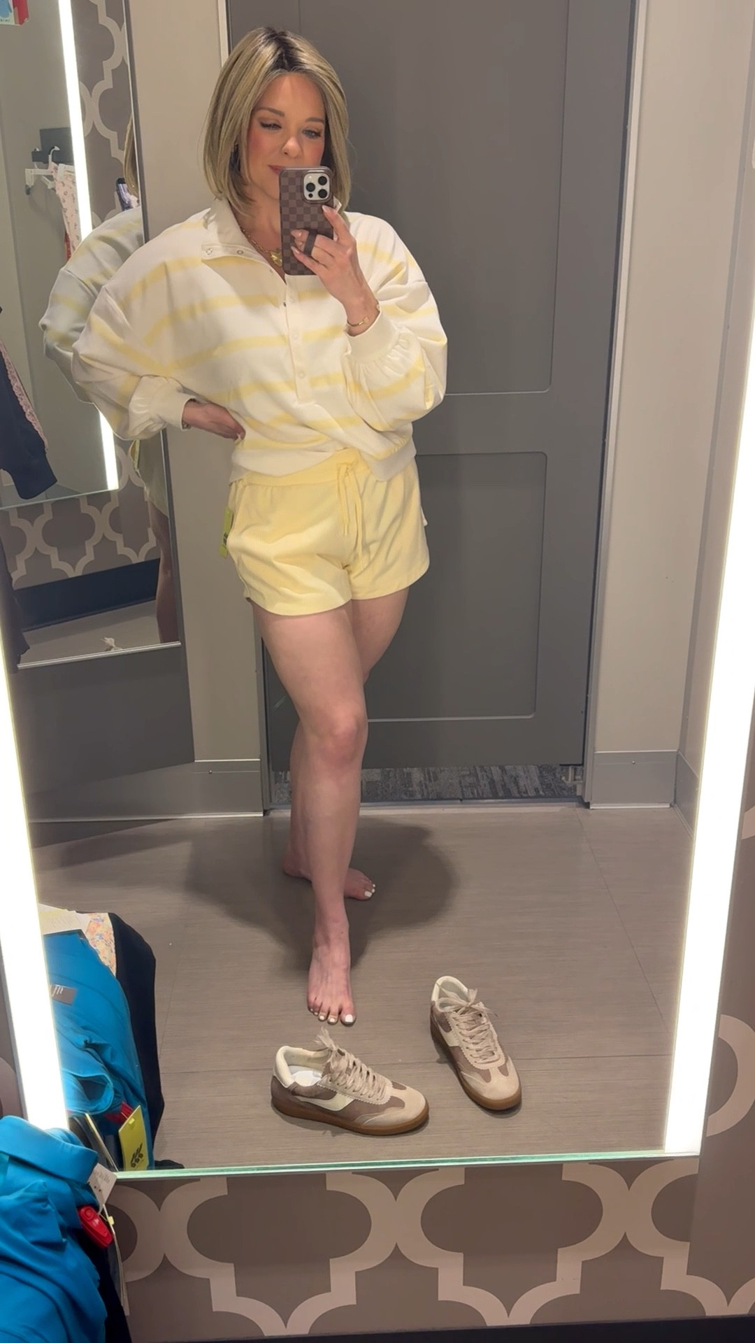 New spring athleisure find at Target ☀️ and making me realize I need a tan! 

This came home with me! I’m a sucker for anything butter yellow 💛 

Sized up to a medium here. 

#LTKFindsUnder50 #LTKmomlife #LTKSeasonal