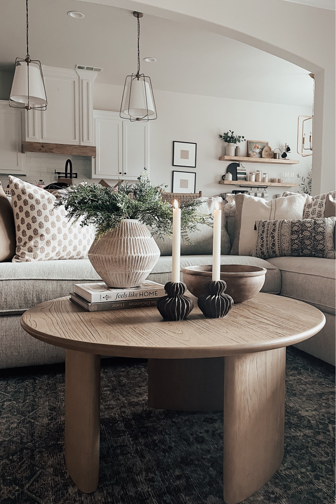 Round coffee table, world market finds, coffee table decor, living room decor, target decor, case, candlestick holders, throw pillows 

#LTKunder100 #LTKhome #LTKunder50