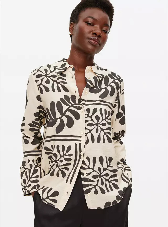 Cream Abstract Printed Relaxed Shirt 26 | Tu Clothing
