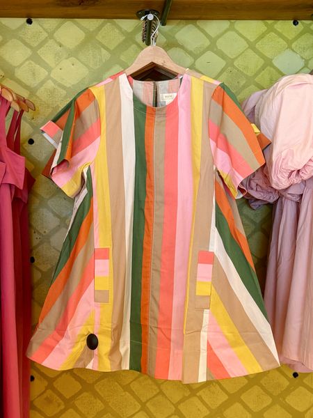 I MUST buy this dress! Perfect comfy spring dress in rainbow pattern by Maeve at Anthropologie #springdress #easter #anthro 

#LTKSpringSale #LTKSeasonal