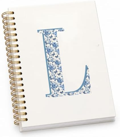 Blue Cute Initial Notebook Journal Diary Libretas Escolares L, Cute Preppy Personalized Notebook ... | Amazon (US)