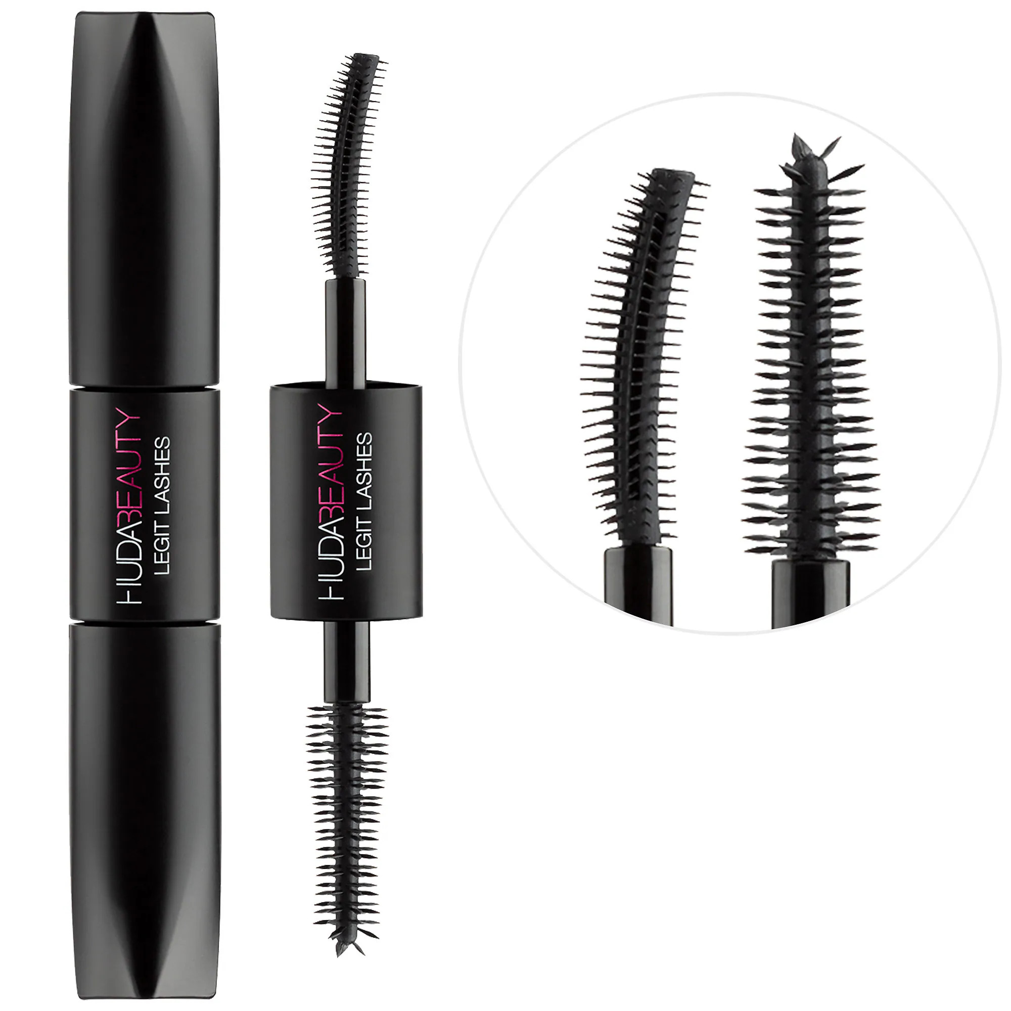 HUDA BEAUTY Mini LEGIT LASHES Double-Ended Volumizing and Lengthening Mascara 2 x 0.11 oz/ 3.5 mL | Sephora (US)