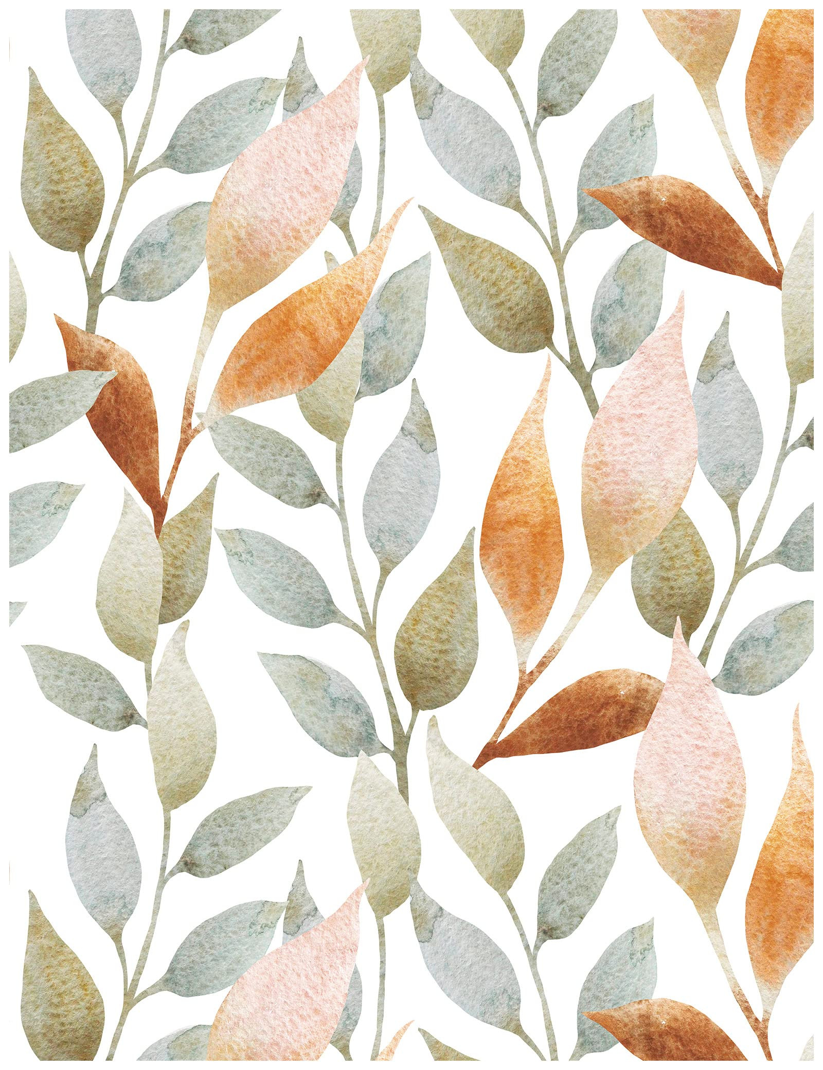 Floralplus Peel and Stick Wallpaper Removable Leaf Boho Wallpaper for Bathroom Floral Renter Frie... | Amazon (US)