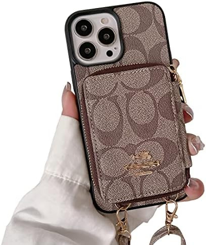 Luxury Wallet Case Compatible with iPhone 13 Pro Max Card Holder Case with Crossbody Strap for Women | Amazon (US)