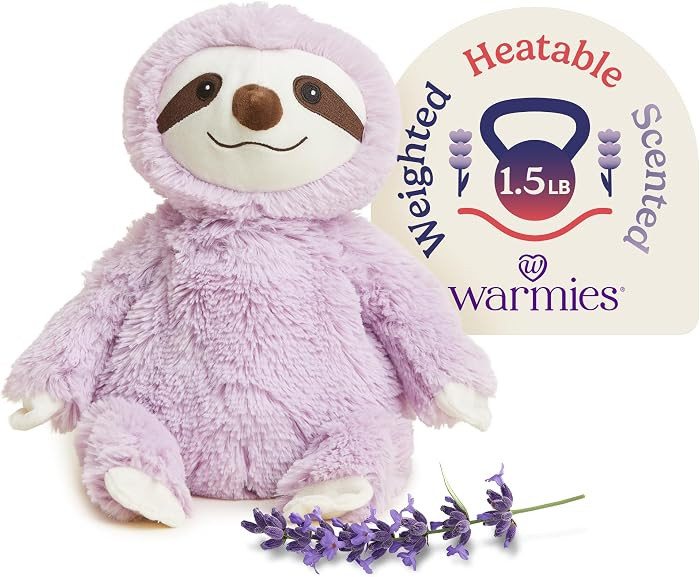 warmies Microwavable & Weighted Stuffed Animals, Purple Sloth - Heated Stuffed Animal Plushie for... | Amazon (US)
