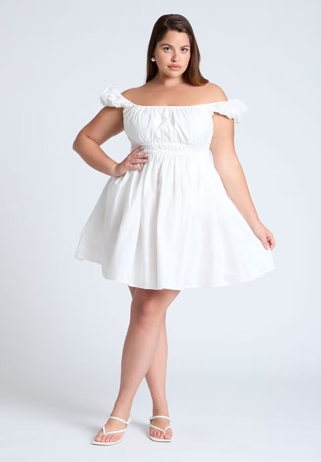 Poplin Flare Mini Dress | Eloquii