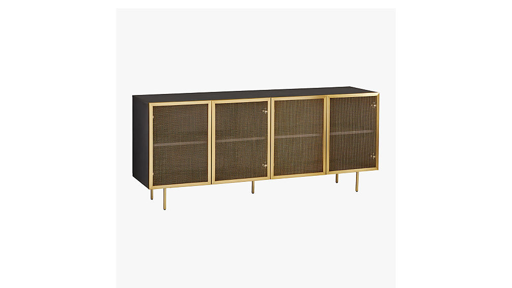Trace Brass Wire Mesh Cabinet Credenza + Reviews | CB2 | CB2