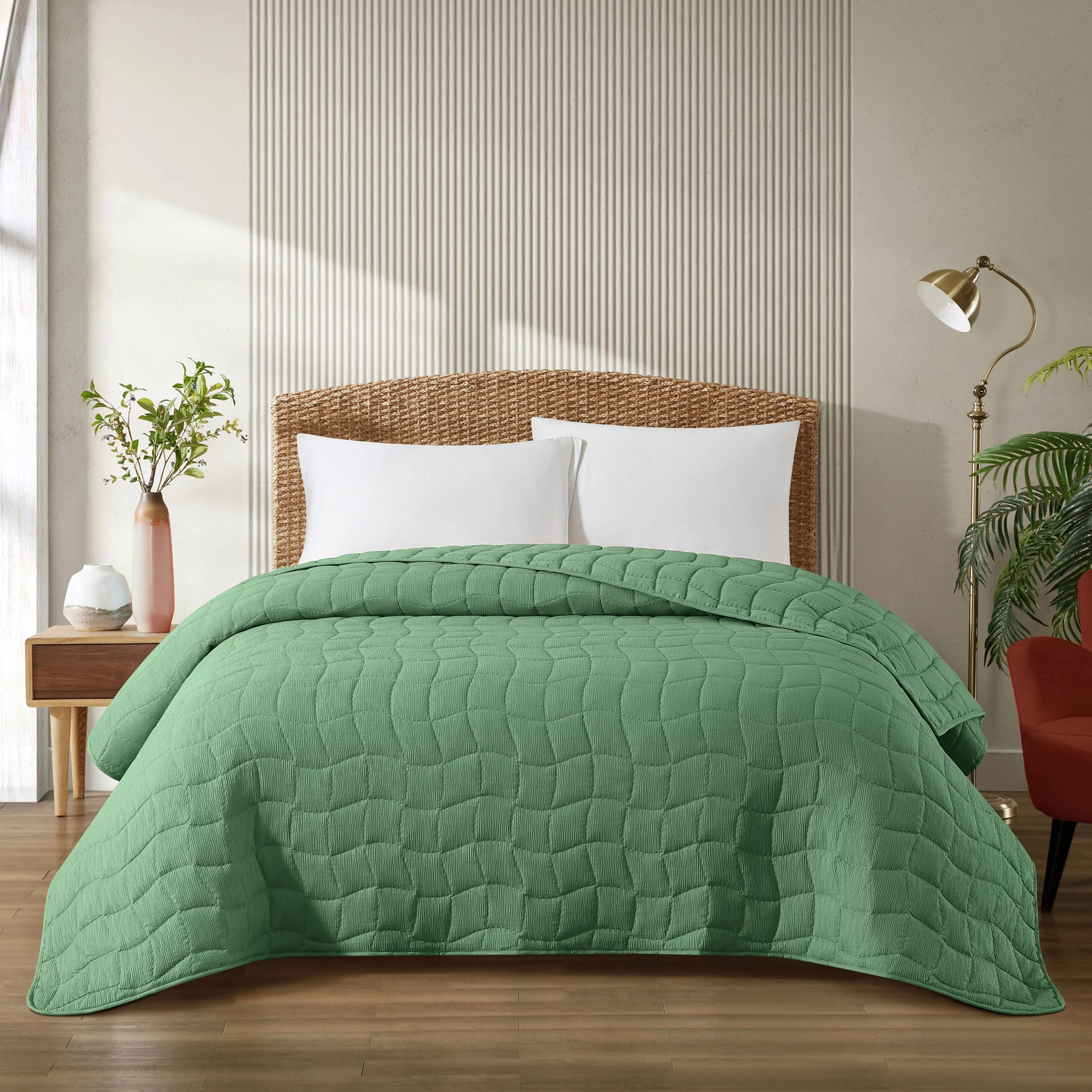 Mainstays by Becky G. & Alejandra Green Lily Cloud Quilt, Full/Queen | Walmart (US)