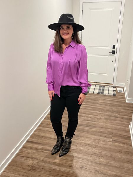 Shania Twain / country concert outfit! I bought this shirt at a local boutique so I couldn’t link it but I did link something similar! These boots are TDF! I wore them in Nashville so they pass the walk test!

#LTKstyletip #LTKshoecrush #LTKfindsunder100