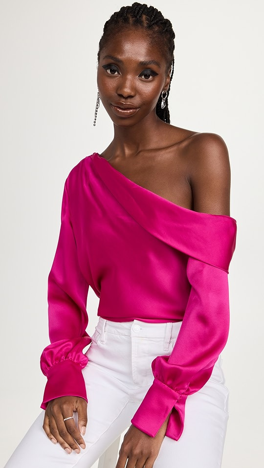 Jonathan Simkhai Alice Classic Wovens One Shoulder Top | SHOPBOP | Shopbop