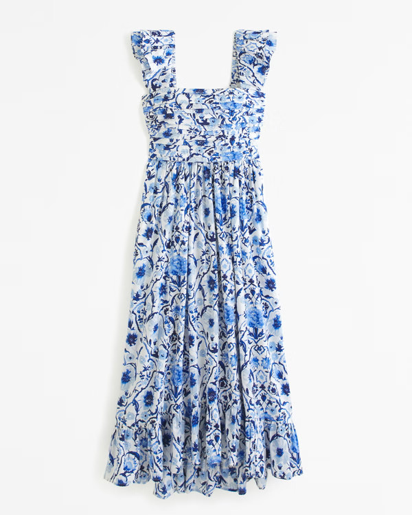 Emerson Ruffle Strap Maxi Dress | Abercrombie & Fitch (US)