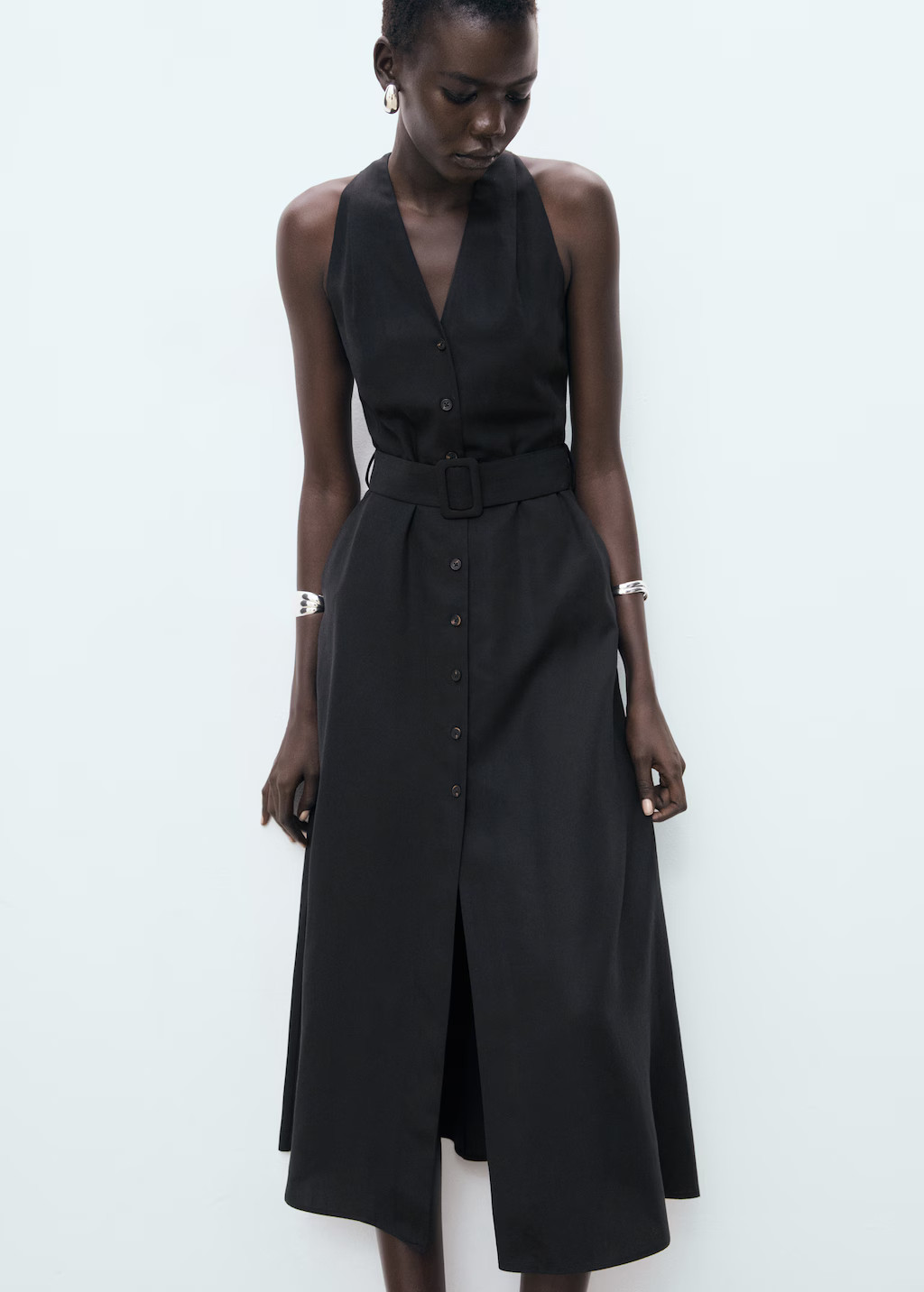 Lyocell dress with belt - Women | MANGO United Kingdom | MANGO (UK)