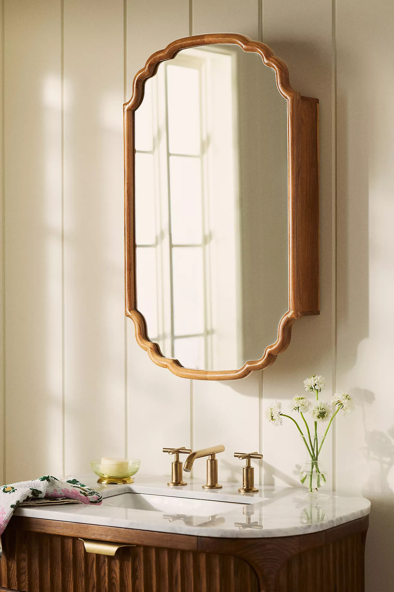 Alia Acacia Wood Mirrored Medicine Cabinet | Anthropologie (US)
