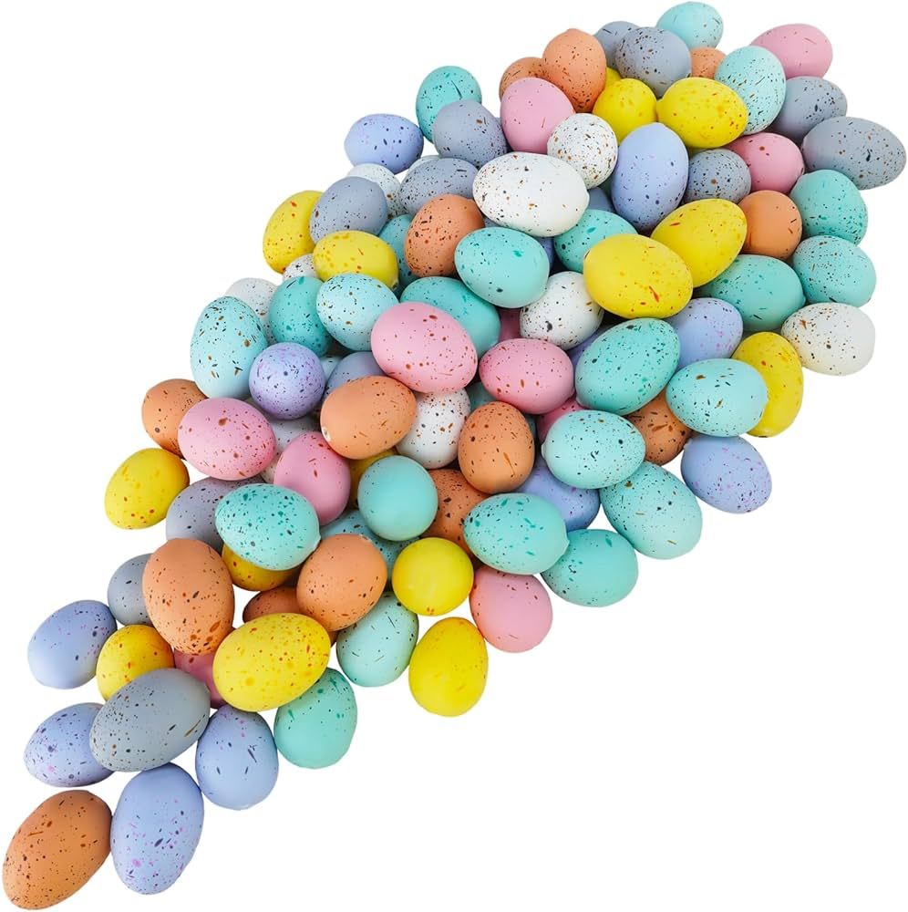 Winlyn 120 Pcs 8 Colors Mini Easter Foam Eggs Speckled Pastel Easter Eggs Small Decorative Artifi... | Amazon (US)
