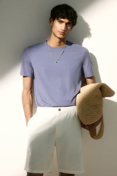 Regular Fit Linen-blend Shorts - Regular waist - Short - Light beige - Men | H&M US | H&M (US + CA)