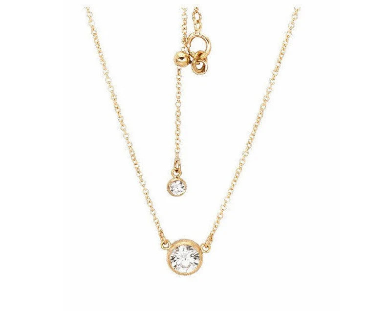 CZ Diamond Cut Charm Nasreen Necklace 14K Gold Filled  with Round Diamond Cut Crystal CZ • Show... | Etsy (US)