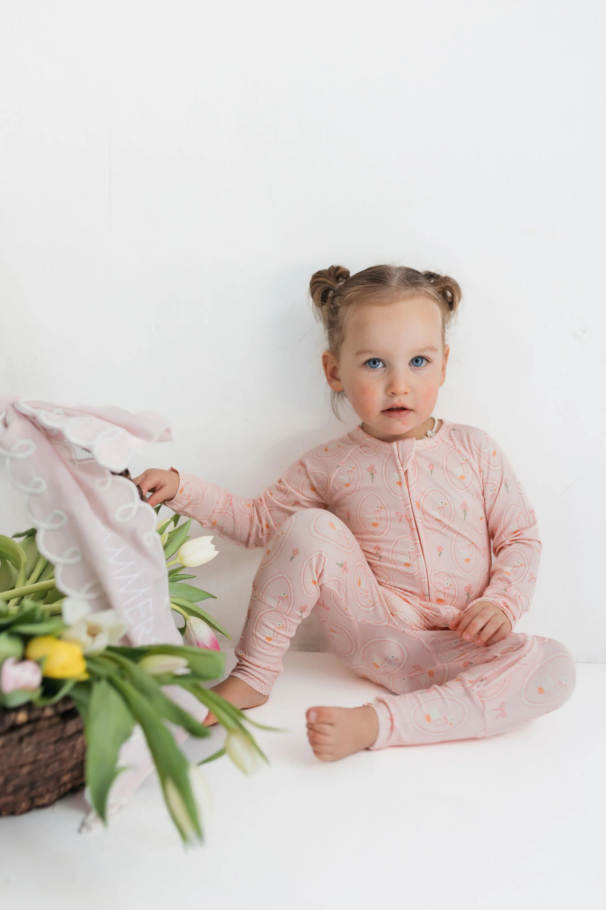 Pink Little Goose Zipper Romper | In My Jammers