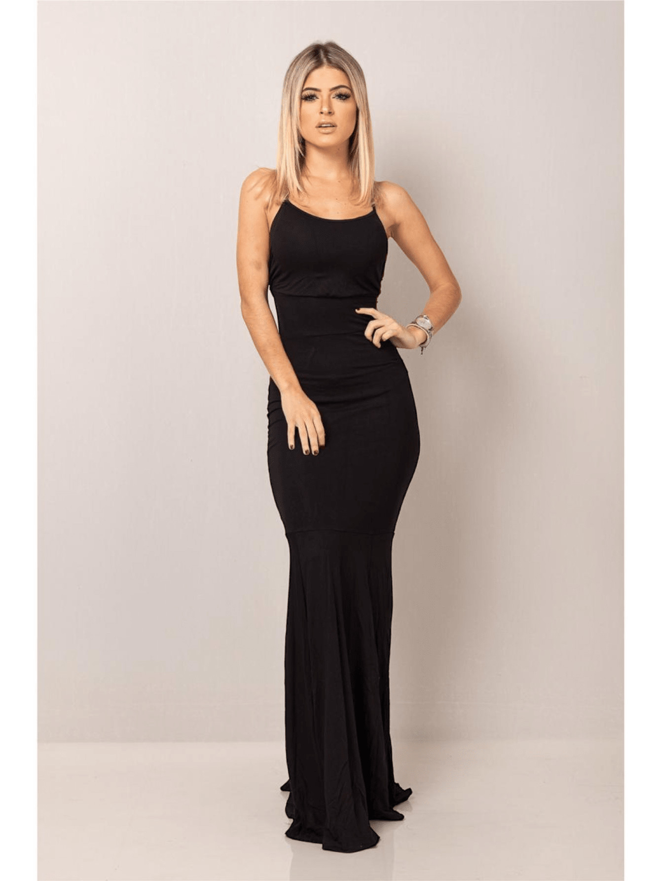 Vestido Longo Sereia Drapeado no Bumbum | SHEIN