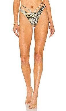 JONATHAN SIMKHAI Emmalynn Bikini Bottom in Zebra Camel & Black from Revolve.com | Revolve Clothing (Global)