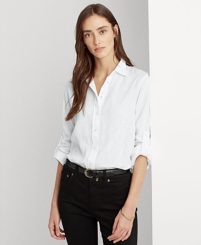 Lauren Ralph Lauren Linen Shirt & Reviews - Tops - Women - Macy's | Macys (US)