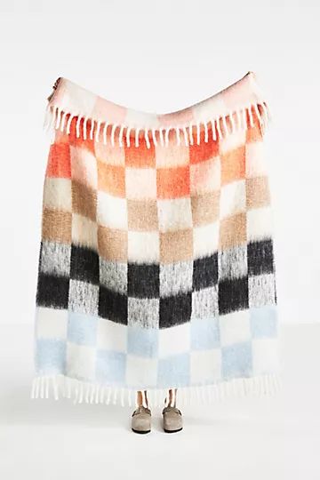 Woven Checkered Cozy Throw Blanket | Anthropologie (US)