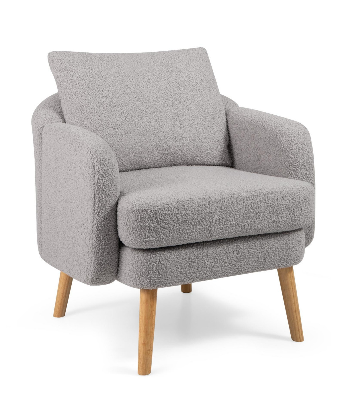 Sherpa Accent Chair Modern Living Room Chair with Seat Cushion - Grey | Macy's