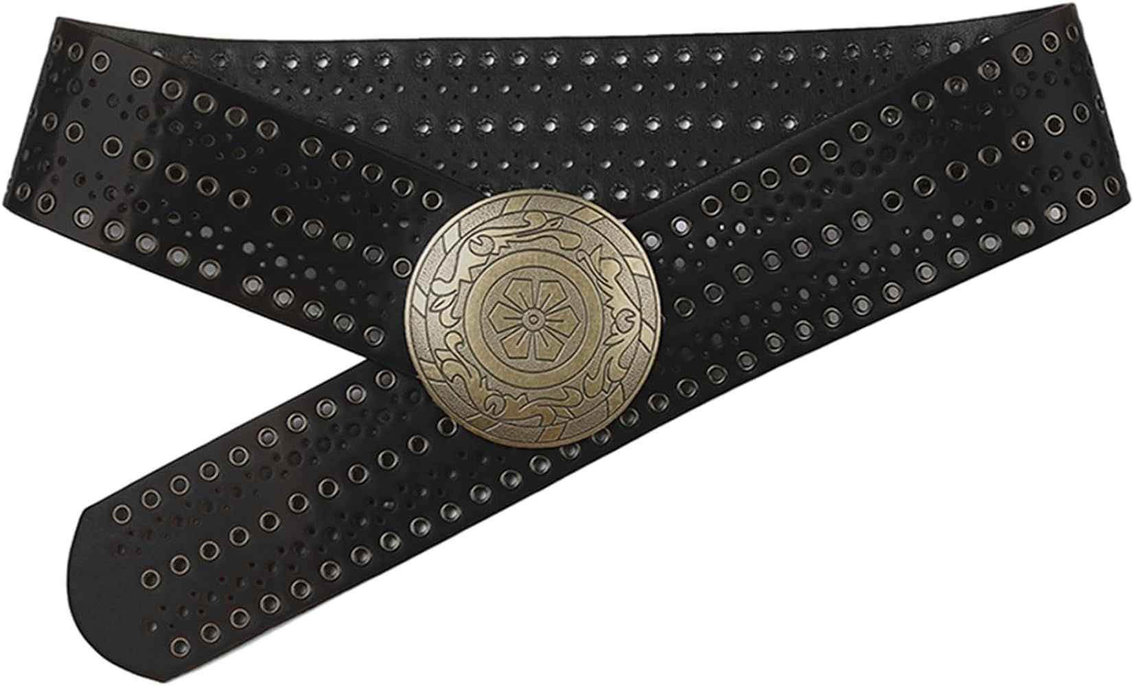 Women Wide Boho Disc Belts Western Chunky Oval Concho Belt Y2k Grunge Accessories Vintage Streetw... | Amazon (US)