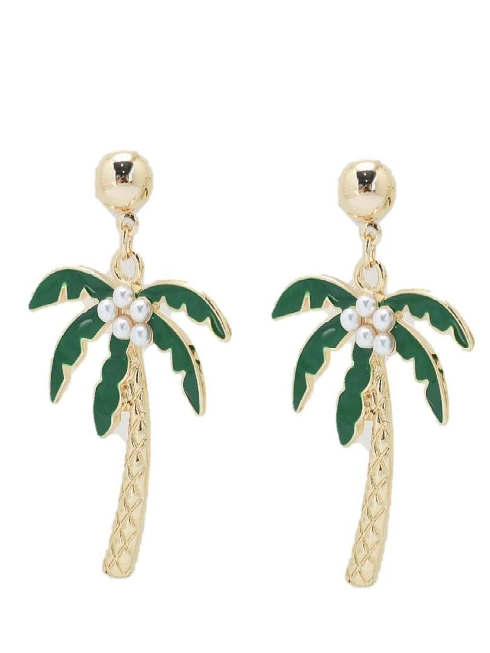 Time and Tru Women's Palm Tree Earrings | Walmart (US)