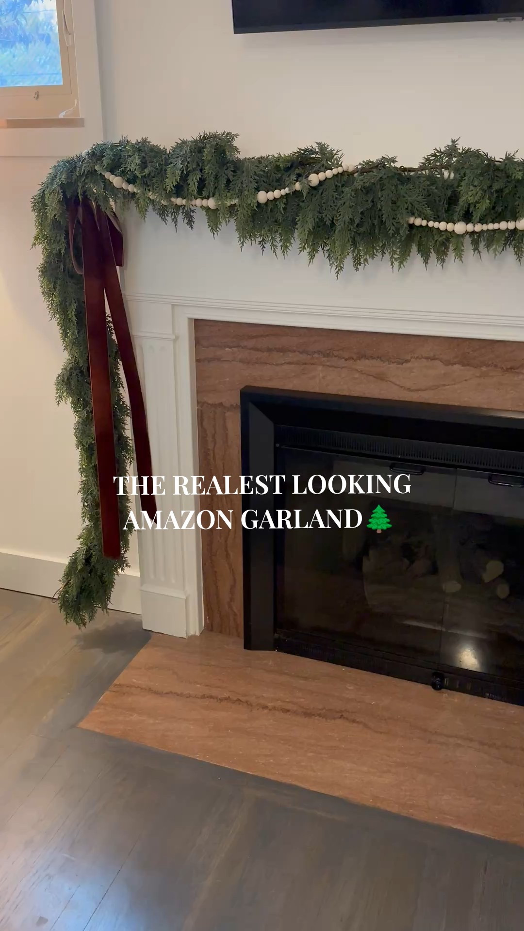 My neutral Christmas mantle 🫶🏻 The most budget friendly, realest garland ever!! Comes in a two pack and is so beautiful! 

#LTKHoliday #LTKFindsUnder100 #LTKSeasonal