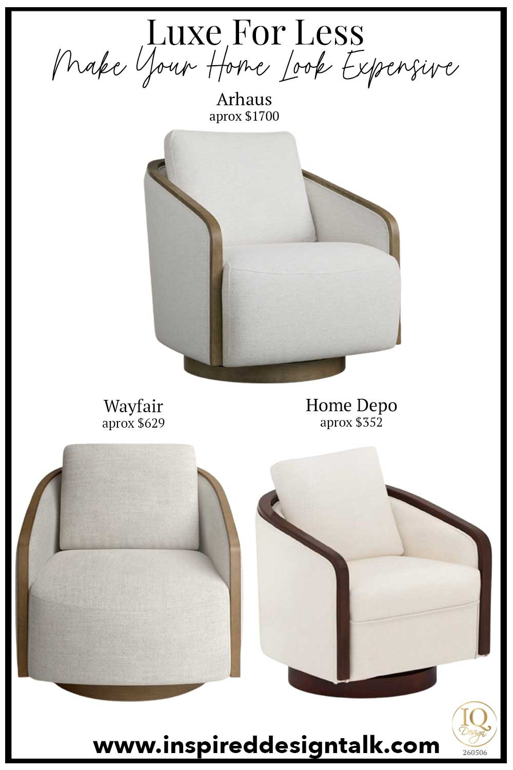 🤍 Swivel Accent Chairs That Make Your Home Look Expensive ✨

A beautiful swivel chair can instantly make your living room feel more custom and designer styled. These designer inspired accent chairs combine soft neutral upholstery with warm wood tones for a cozy high-end look. Shop these luxe-for-less swivel chair finds to elevate your home on a budget. Happy designing 💕✨
Blog: Designer Inspired Home Decor Finds 5/8/26
 

 #LTKSeasonal #LTKOver40 #LTKHome