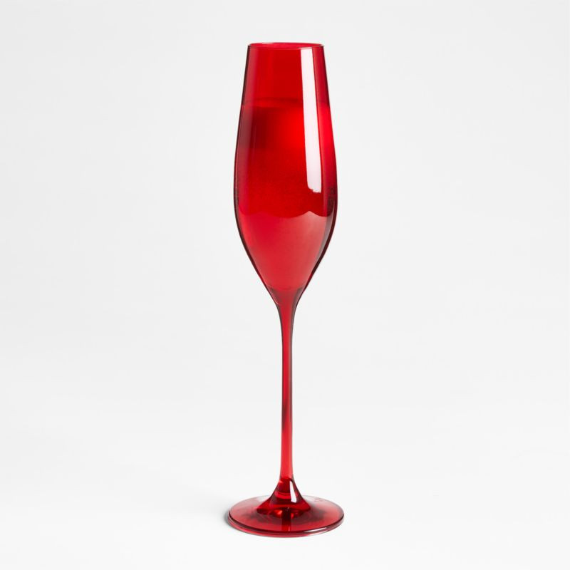 Oregon Red Christmas Champagne Glass + Reviews | Crate and Barrel | Crate & Barrel