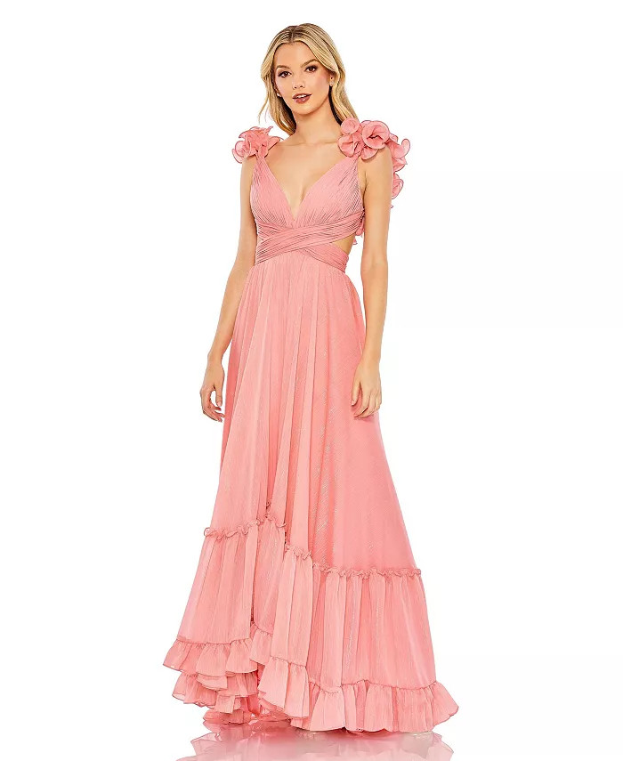 MAC DUGGAL Women's Ruffle Sleeve Sweetheart A Line Gown - Macy's | Macys (US)