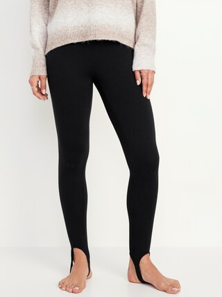 High-Waisted Fleece-Lined Stirrup Leggings | Old Navy (US)