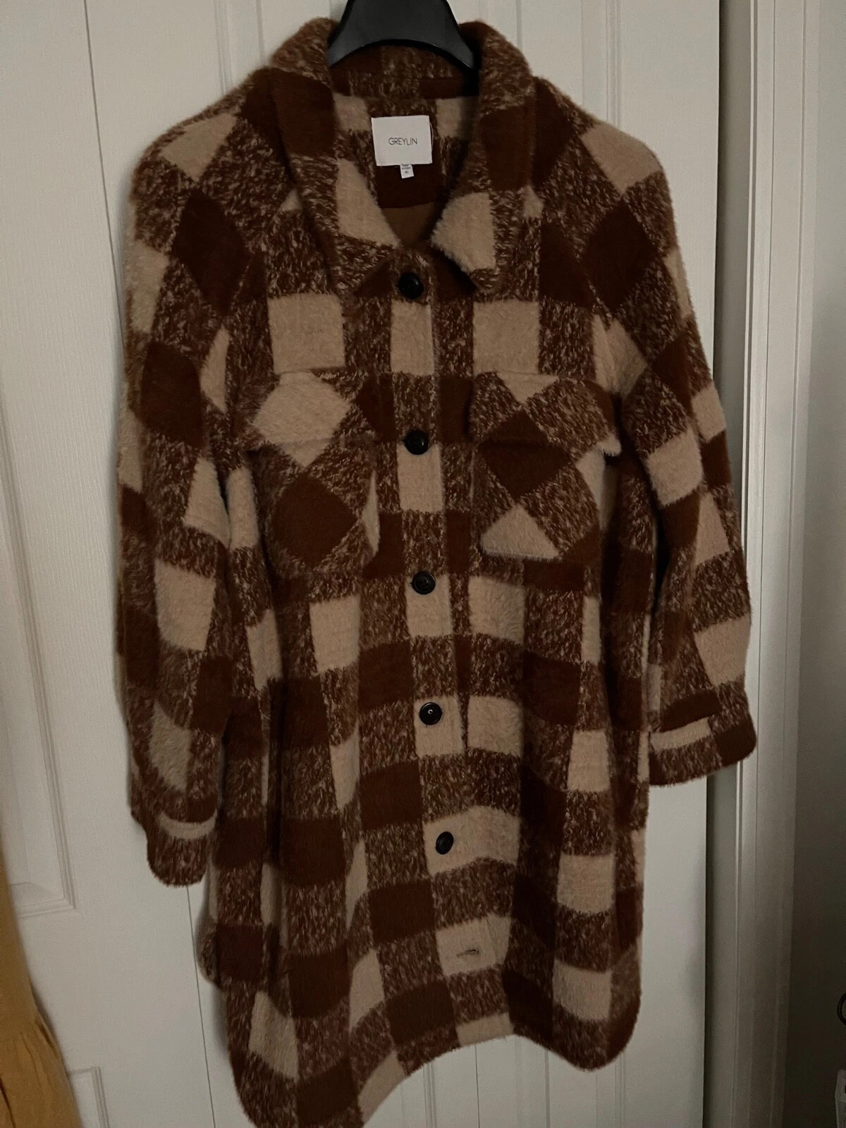 Greylin by Anthropologie eyelash longline plaid shacket, size XL  NWOT  | eBay | eBay US